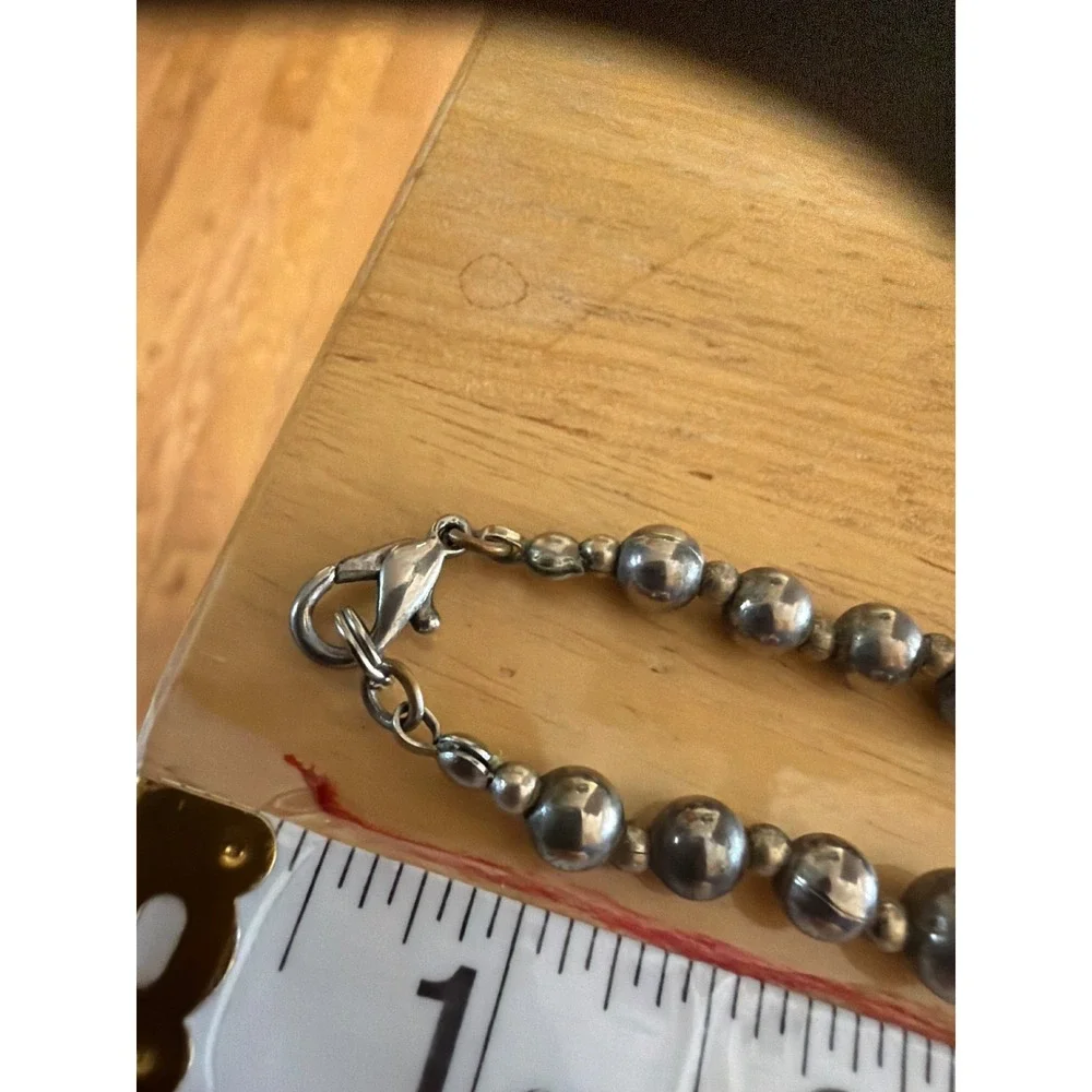 Vintage Silver Tone Graduated Bead Ball Strand Necklace Elegant Timeless
